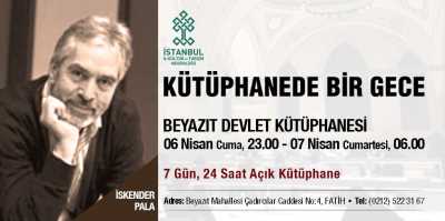 Kütüphanede Bir Gece Etkinliği Afişi